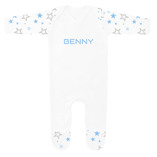 Personalised Baby Sleepsuit – Star Print
