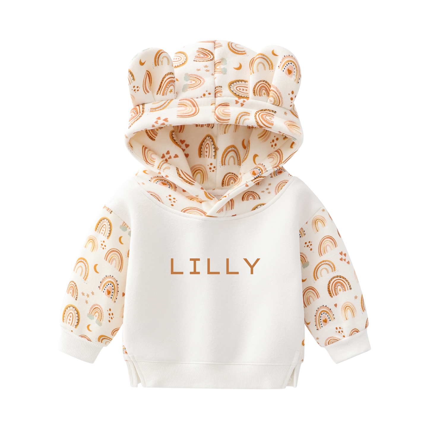 Personalised Baby & Kids Rainbow Bear Hoodie