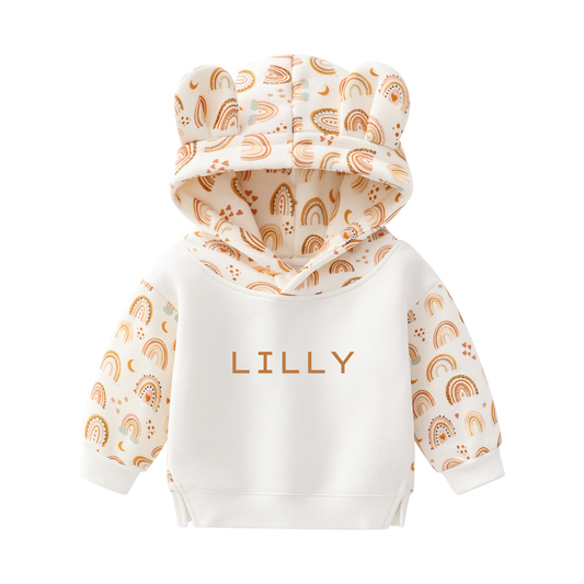 Personalised Baby & Kids Rainbow Bear Hoodie