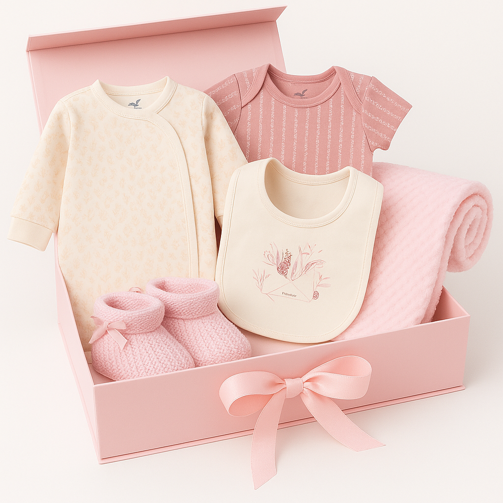 Baby Girls Floral 5 Piece Gift Set