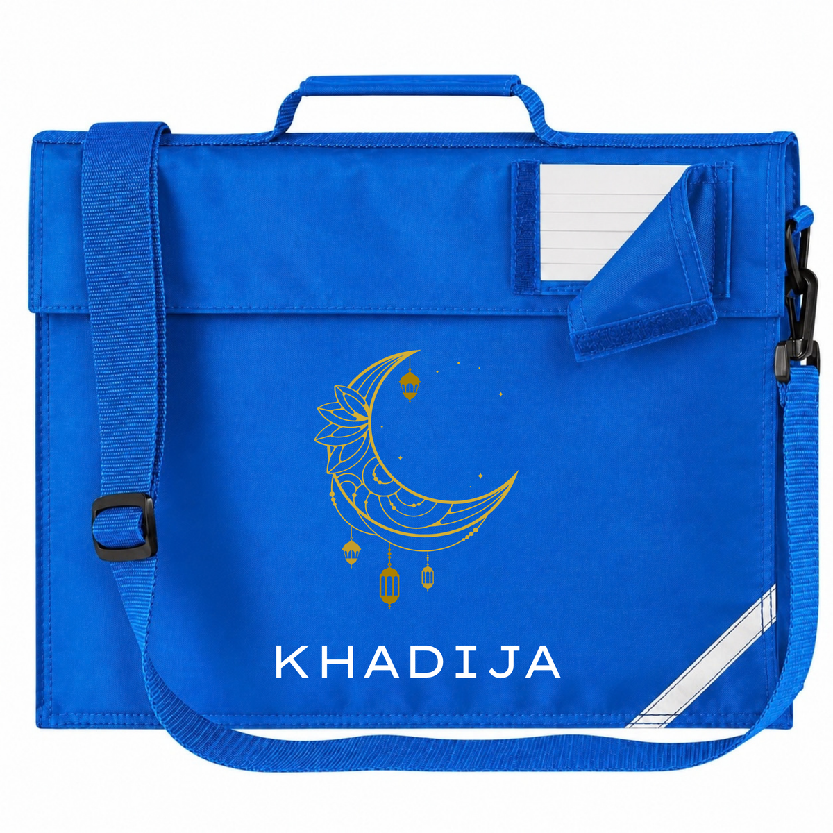 Personalised Madressah Book Bag with Strap - Petal Moon