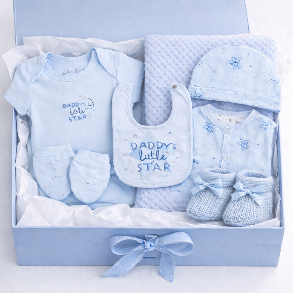 Baby Boys Daddys Little Star - 7 Piece Gift Set