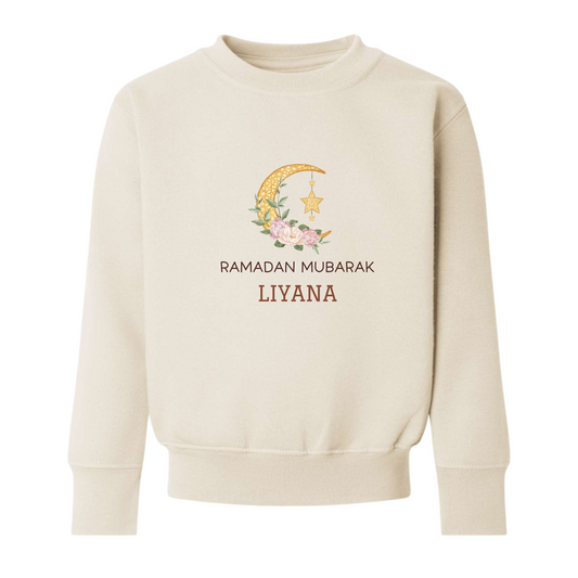 Personalised Ramadan Baby & Kids Sweatshirt - Floral Moon