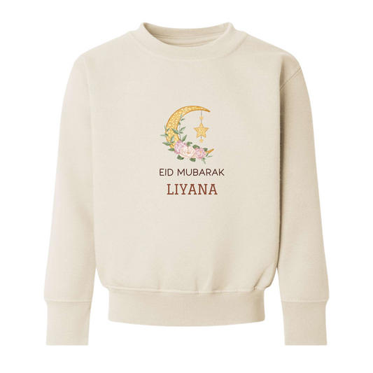 Personalised Eid Baby & Kids Sweatshirt - Floral Moon
