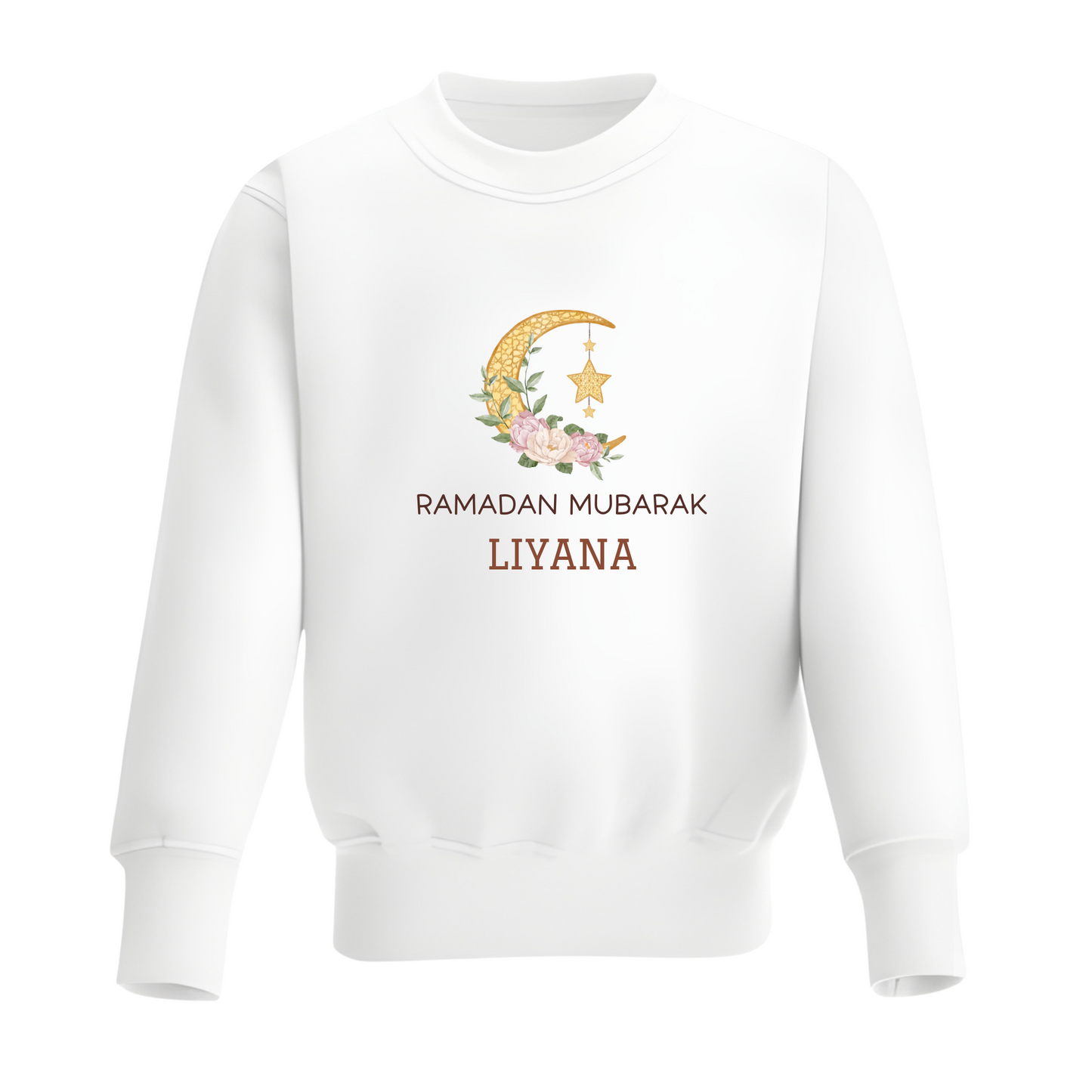 Personalised Ramadan Baby & Kids Sweatshirt - Floral Moon