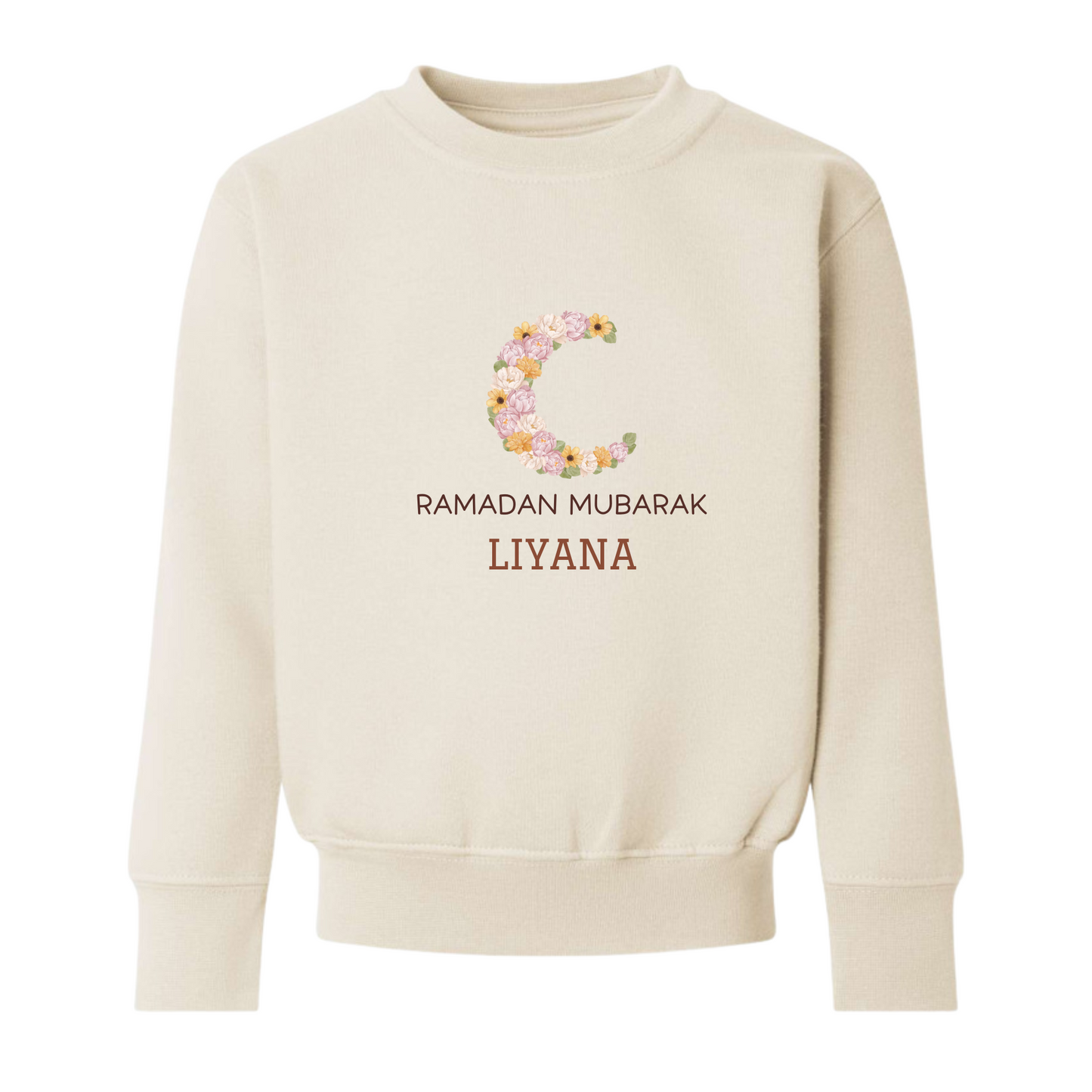 Personalised Ramadan Baby & Kids Sweatshirt - Floral Moon