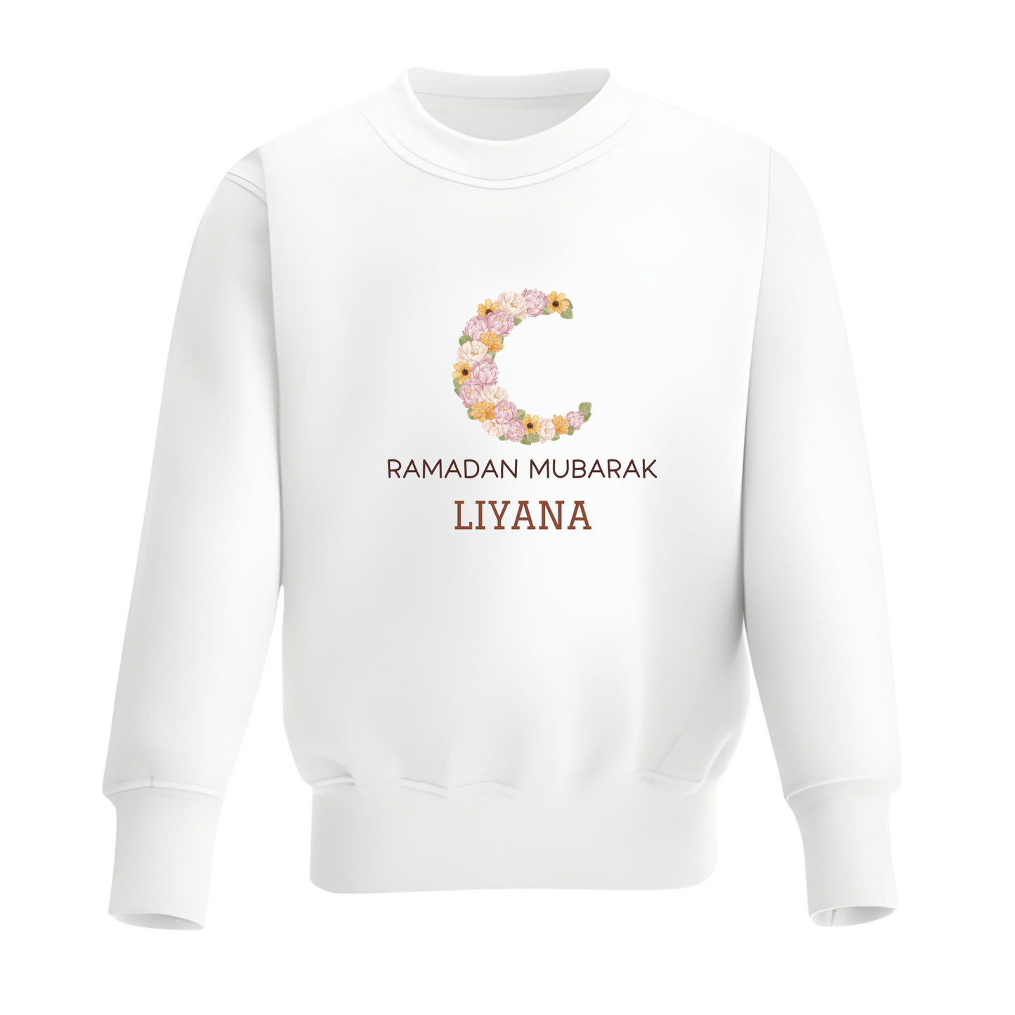 Personalised Ramadan Baby & Kids Sweatshirt - Floral Moon