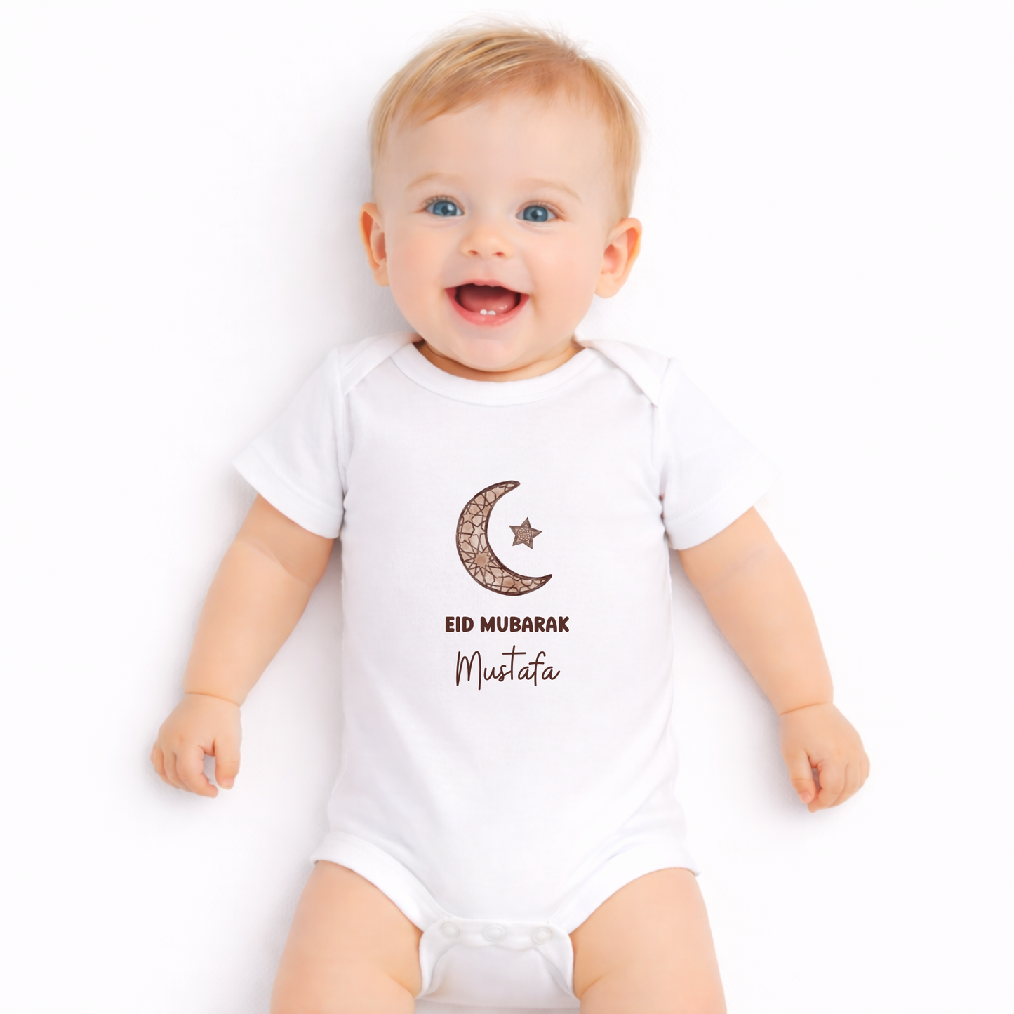 Personalised Baby Bodysuit - Eid Mosaic Moon