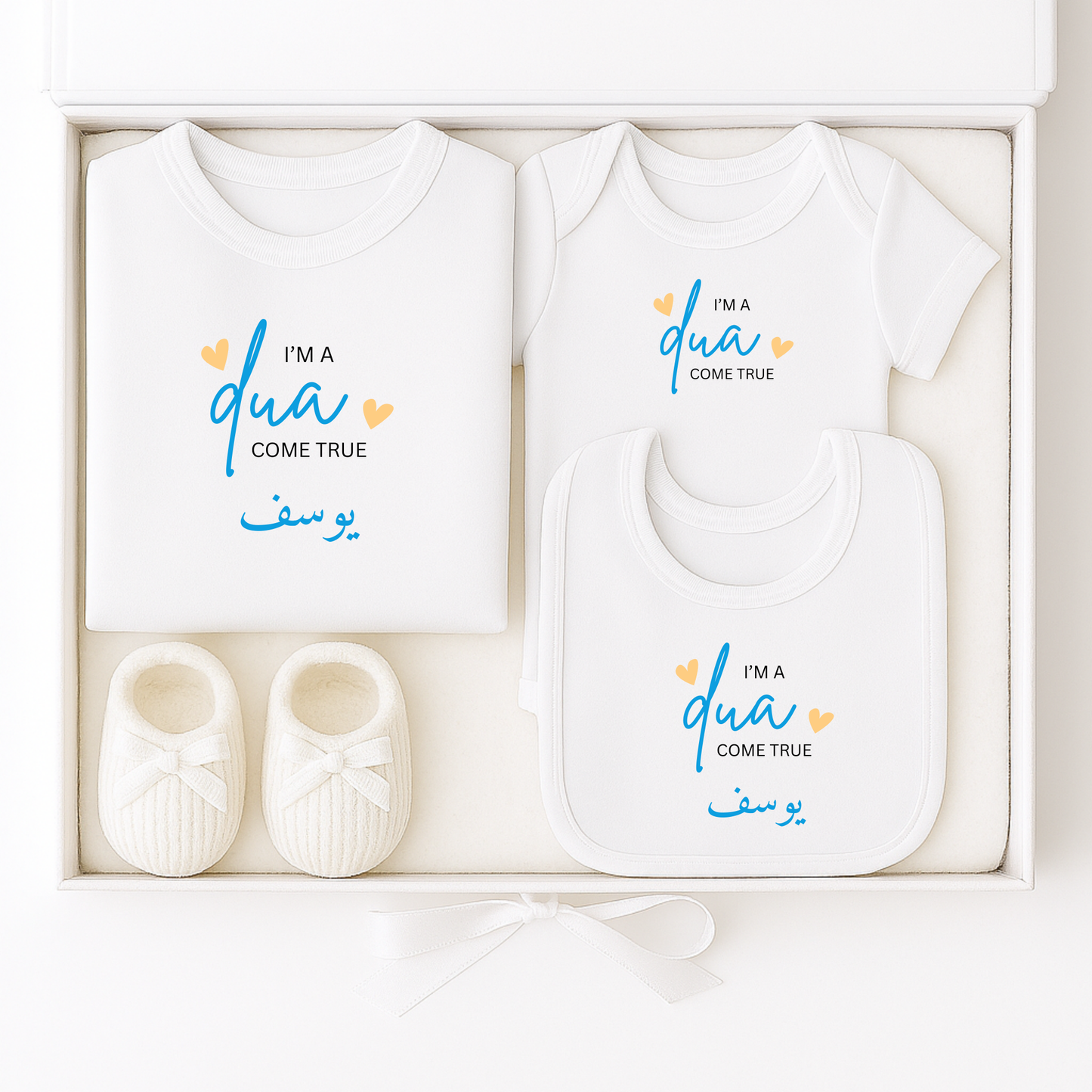 Personalised Baby Boys 4 Piece Gift Set - Dua Come True