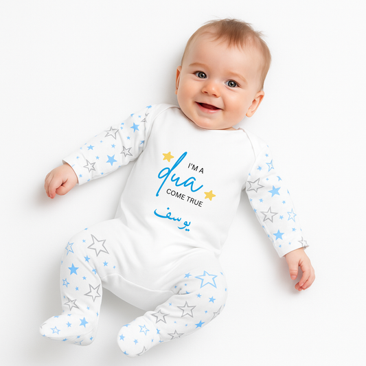 Personalised Baby Rompersuit – Star Print - Dua Come True