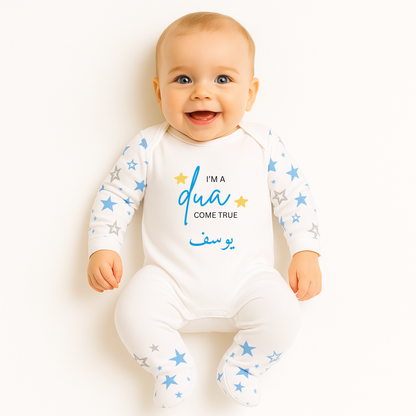 Personalised Baby Rompersuit – Star Print - Dua Come True
