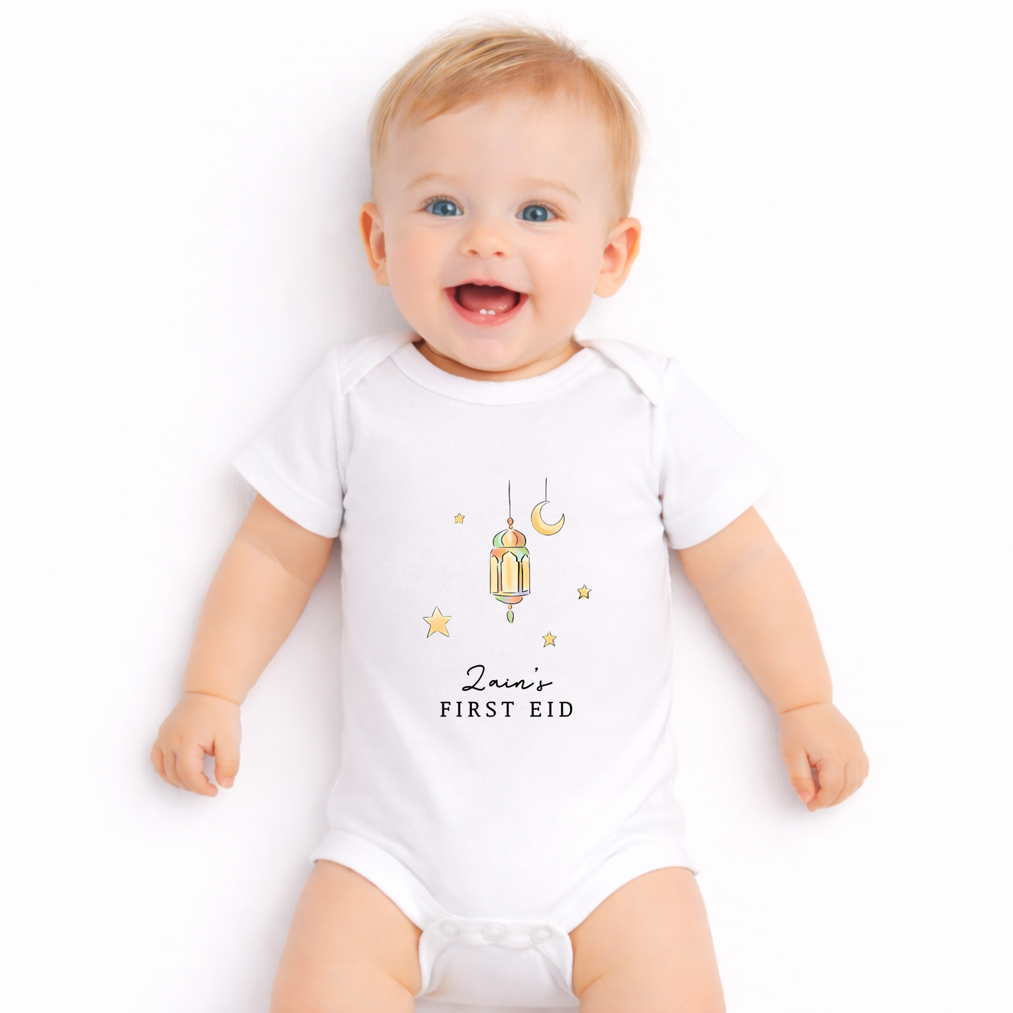 Personalised Baby Bodysuit - First Eid Sparkle