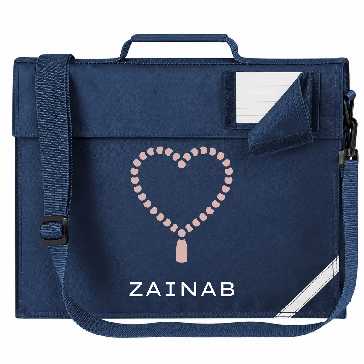 Personalised Madressah Book Bag with Strap - Tasbeeh Heart