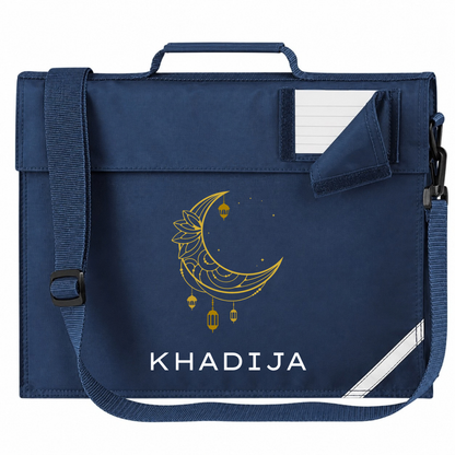 Personalised Madressah Book Bag with Strap - Petal Moon