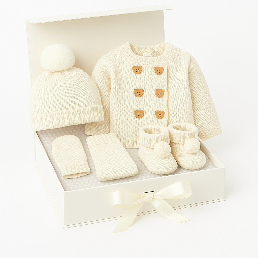 Baby Neutral Teddy Bear 6 Piece Gift Set