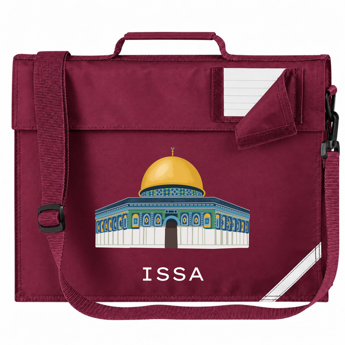 Personalised Madressah Book Bag with Strap - Dome of the Rock