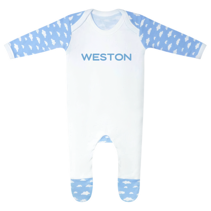 Personalised Baby Rompersuit – Cloud Print