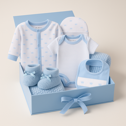 Baby Boys Crown Little Star 7 Piece Gift Set