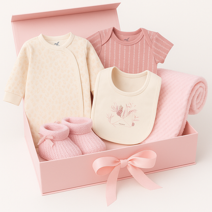 Baby Girls Floral 5 Piece Gift Set