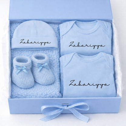 Personalised Baby Boys 5 Piece Gift Set