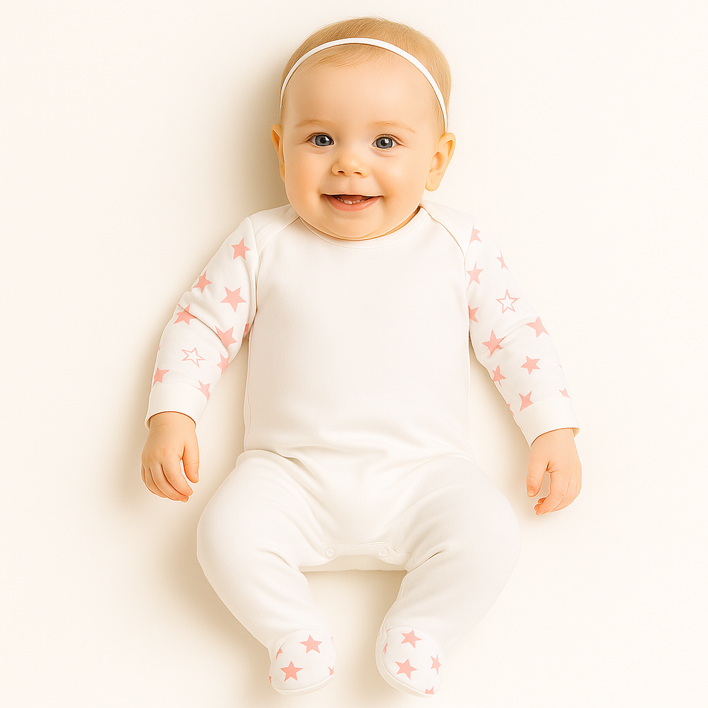 Personalised Baby Rompersuit – Star Print