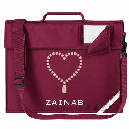 Personalised Madressah Book Bag with Strap - Tasbeeh Heart