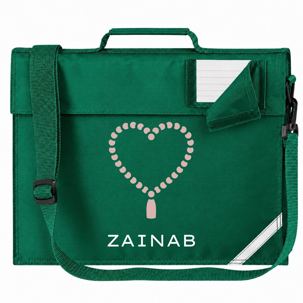 Personalised Madressah Book Bag with Strap - Tasbeeh Heart