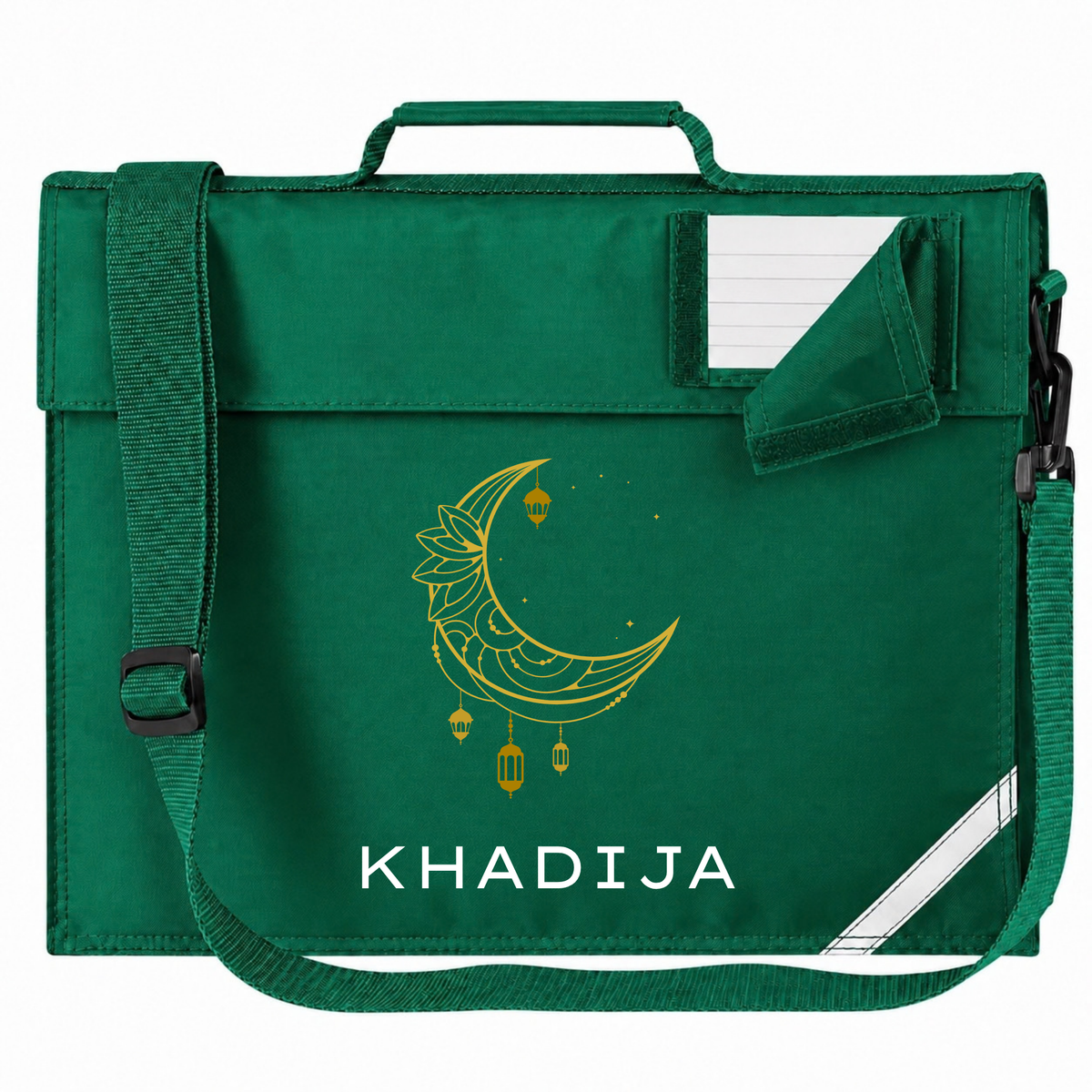 Personalised Madressah Book Bag with Strap - Petal Moon
