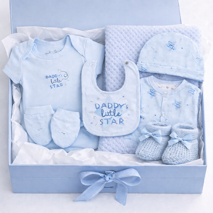 Baby Boys Daddys Little Star 7 Piece Gift Set