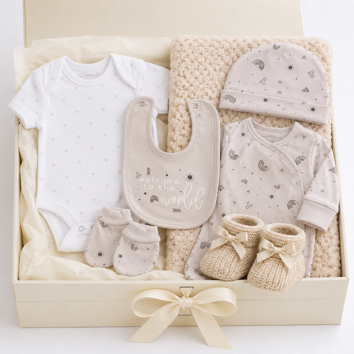Baby Neutral Welcome To The World 7 Piece Gift Set