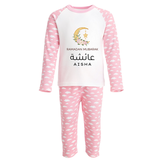 Personalised Baby & Kids Pyjamas – Ramadan Floral Moon