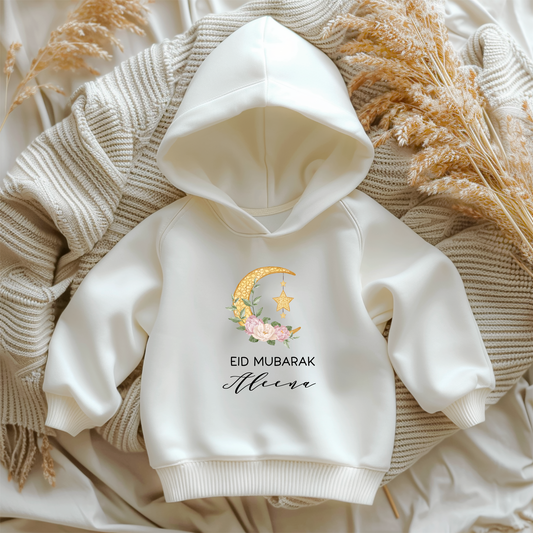 Organic Baby Hooded Sweatshirt - Floral Moon