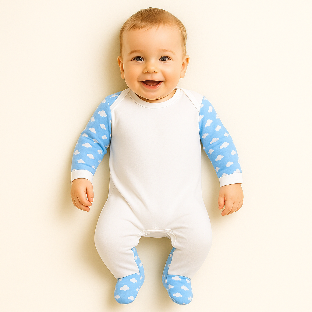 Personalised Baby Rompersuit – Cloud Print