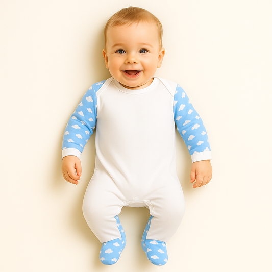 Personalised Baby Rompersuit – Cloud Print