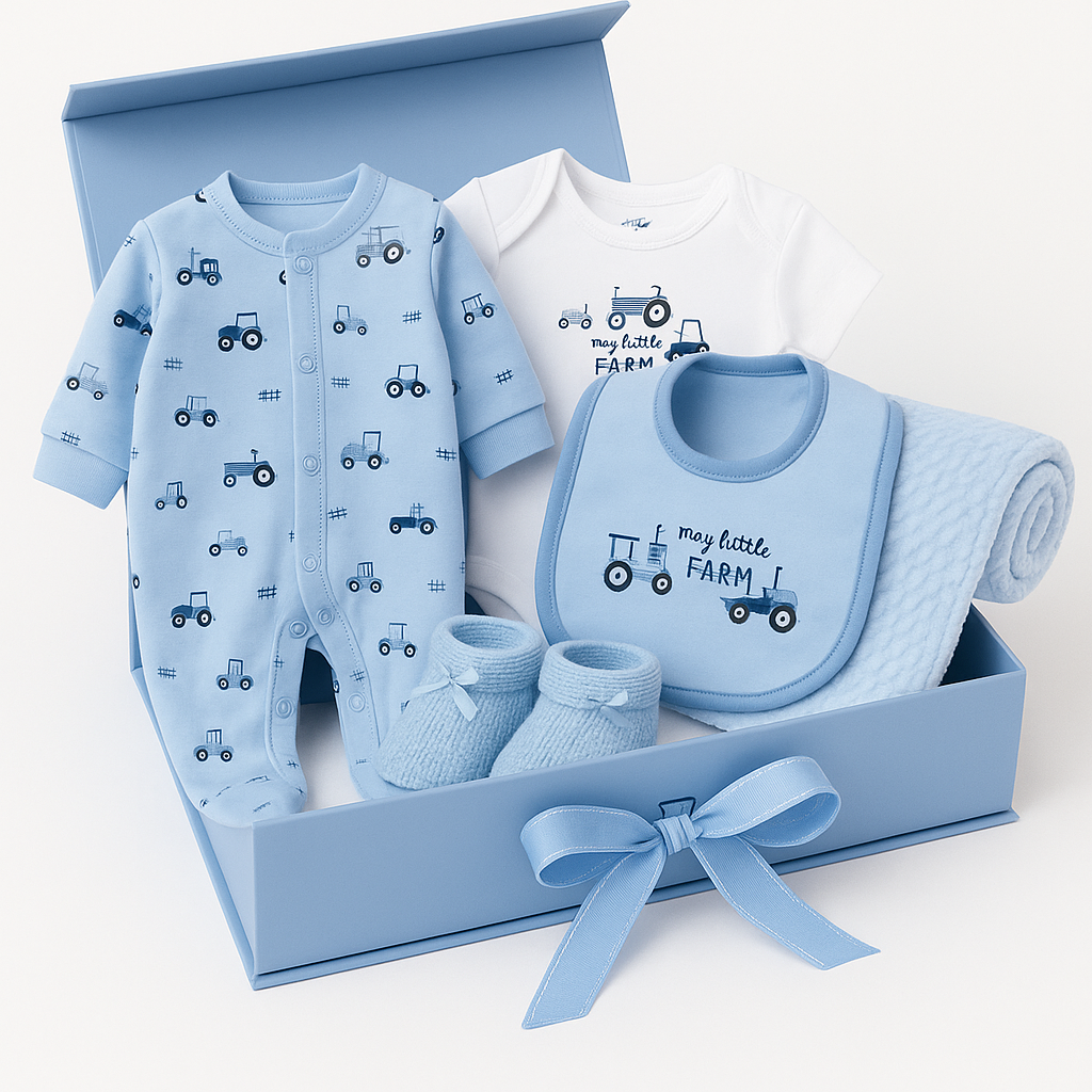 Baby Boys Farm 9 Piece Gift Set