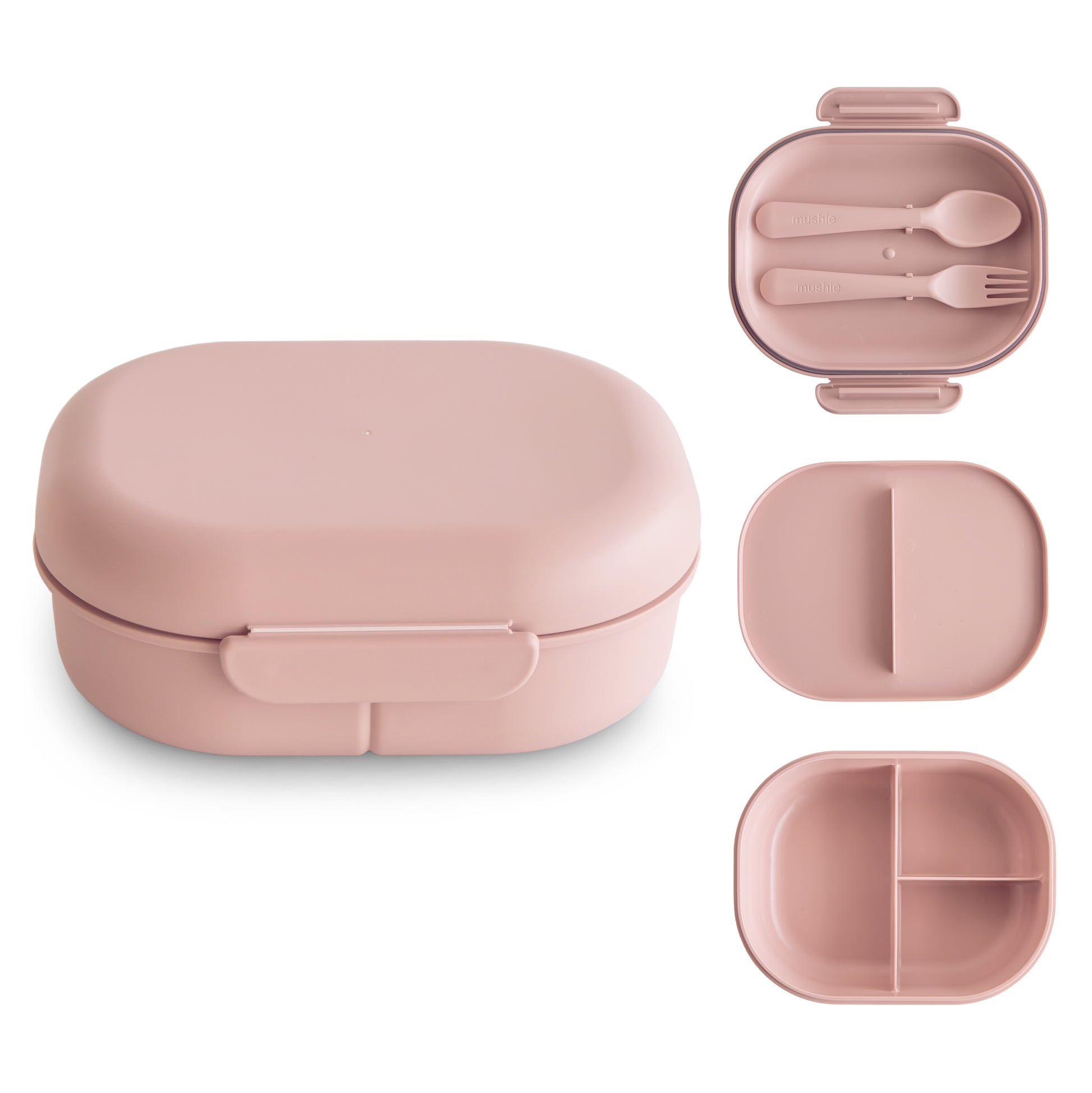 Mushie Lunchbox with Fork & Spoon Set - Blush