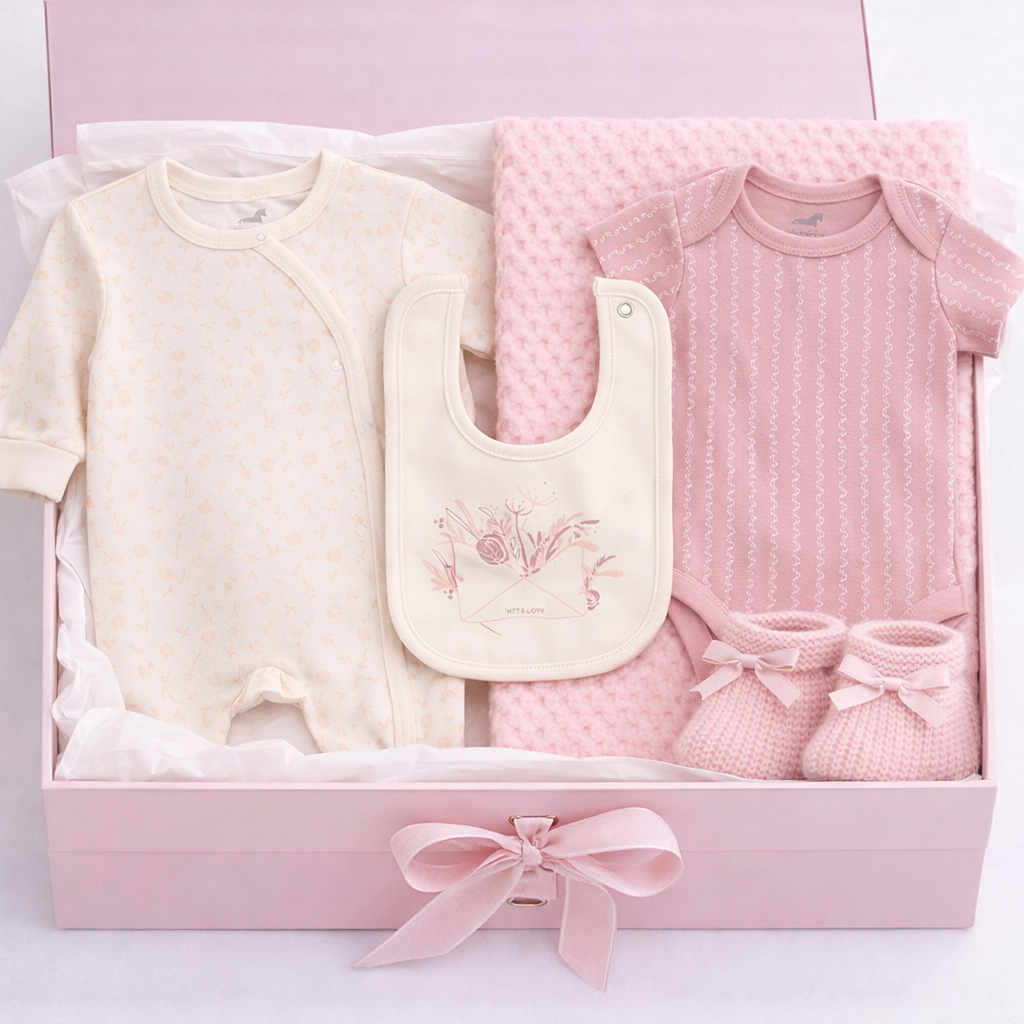 Baby Girls Floral 5 Piece Gift Set