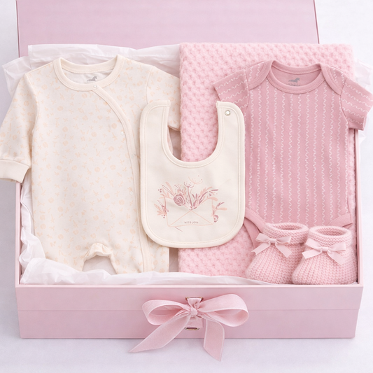 Baby Girls Floral 5 Piece Gift Set