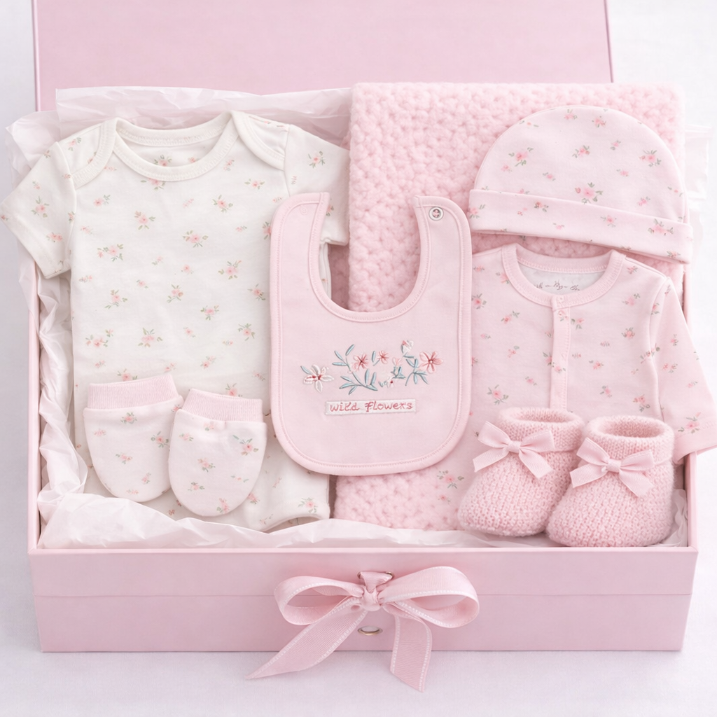Baby Girls Wild Flower 7 Piece Gift Set