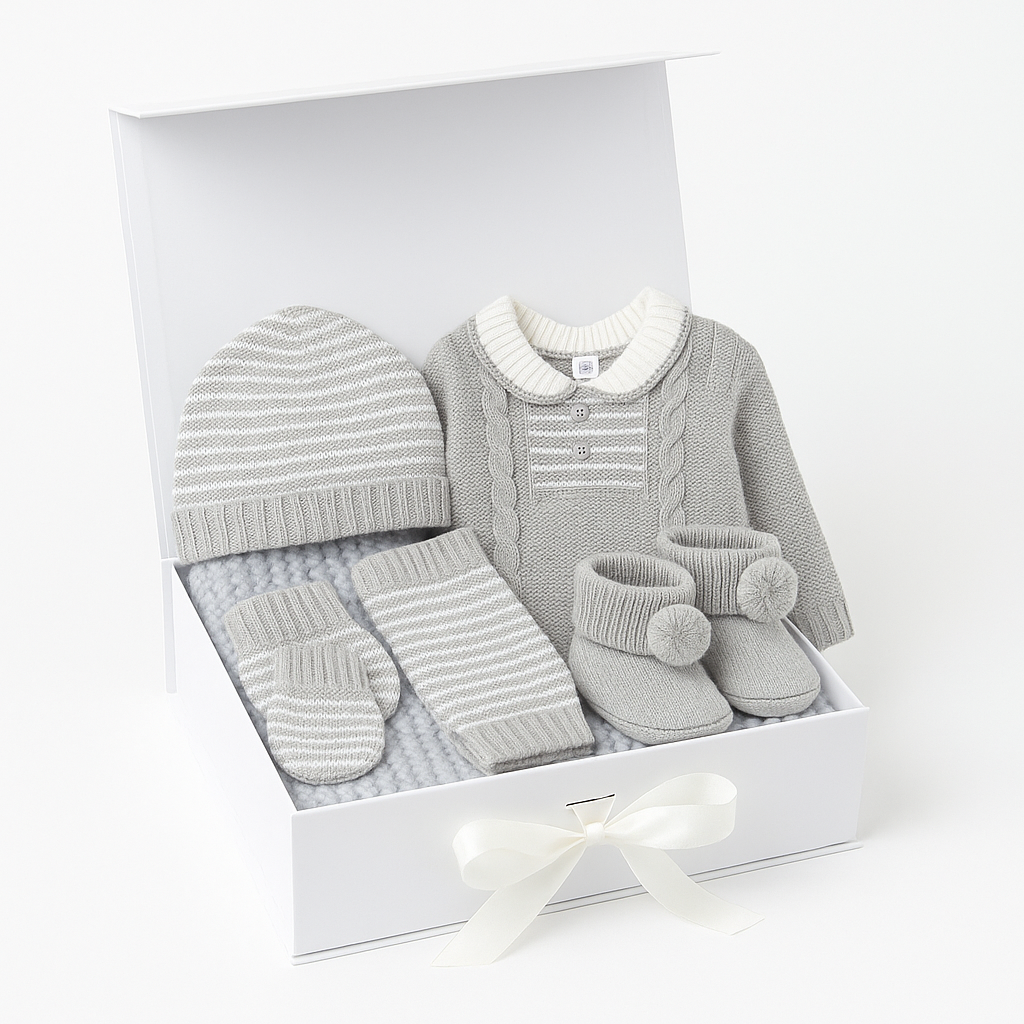 Baby Neutral Stripe 6 Piece Gift Set