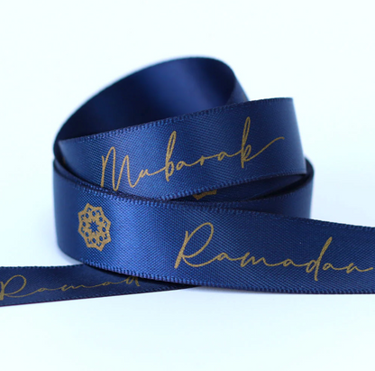 Ramadan Mubarak Satin Ribbon - 5 Metre