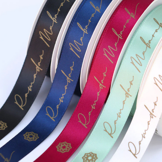 Ramadan Mubarak Satin Ribbon - 5 Metre