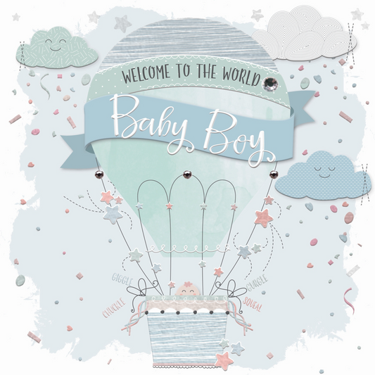 Welcome to the World Baby Boy Celebration Card