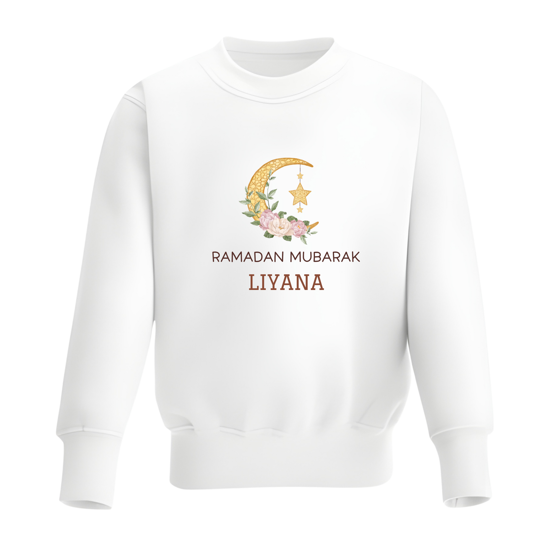 Personalised Ramadan Baby & Kids Sweatshirt - Floral Moon
