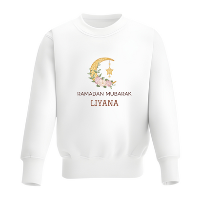 Personalised Ramadan Baby & Kids Sweatshirt - Floral Moon