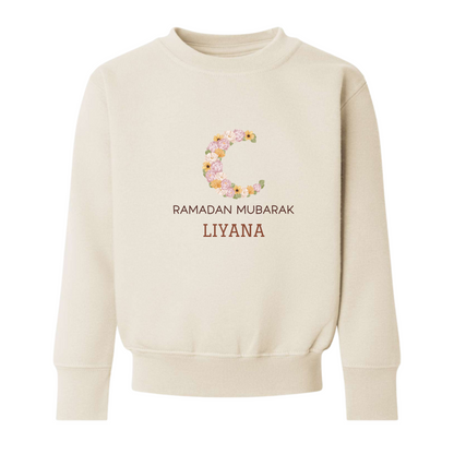 Personalised Ramadan Baby & Kids Sweatshirt - Floral Moon