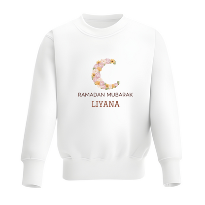 Personalised Ramadan Baby & Kids Sweatshirt - Floral Moon