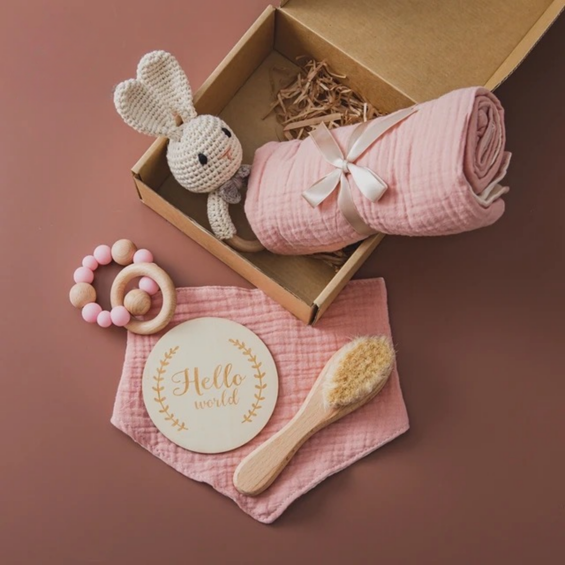 6 Piece Baby Accessory Box Gift Set Bunny