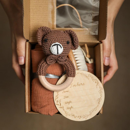 6 Piece Baby Accessory Box Gift Set Bear