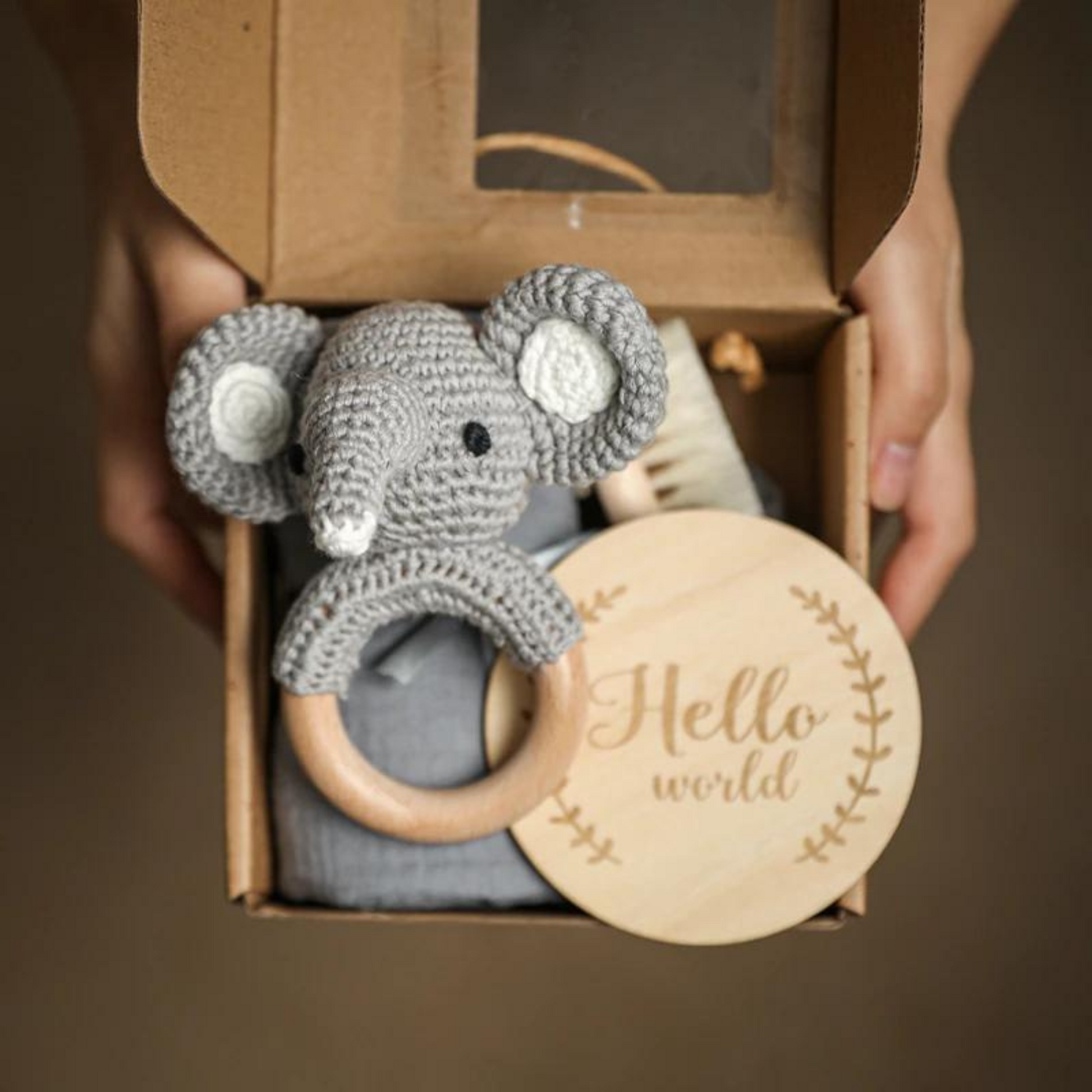 6 Piece Baby Accessory Box Gift Set Elephant